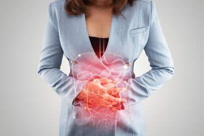 woman with stomach pain