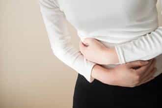 woman with stomach pain